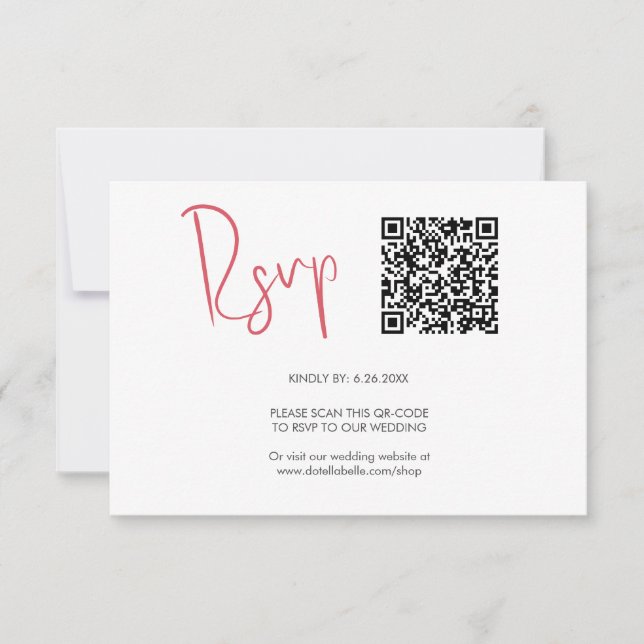 QR-Code RSVP-Karten Rot RSVP Karte (Vorderseite)