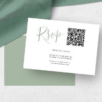 QR-Code RSVP-Karten Sage Green