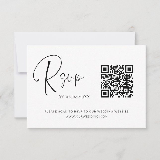 QR Code RSVP Site Mariage Élégant (Devant)