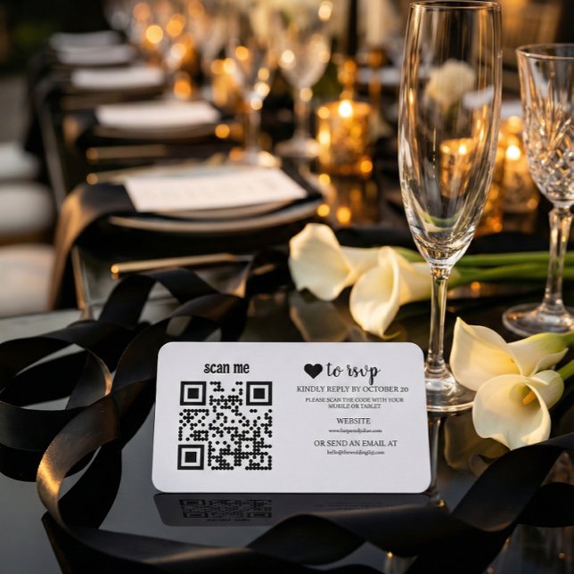 QR Code RSVP Wedding Website Simple Photo Response Begleitkarte (Von Creator hochgeladen)