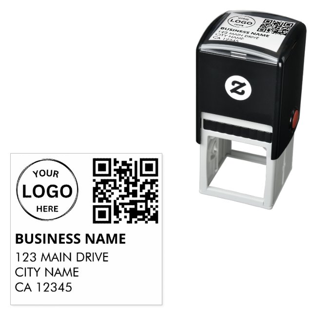 QR-Code-Rücksendeadresse Berufliches Logo Permastempel (Beispiel)