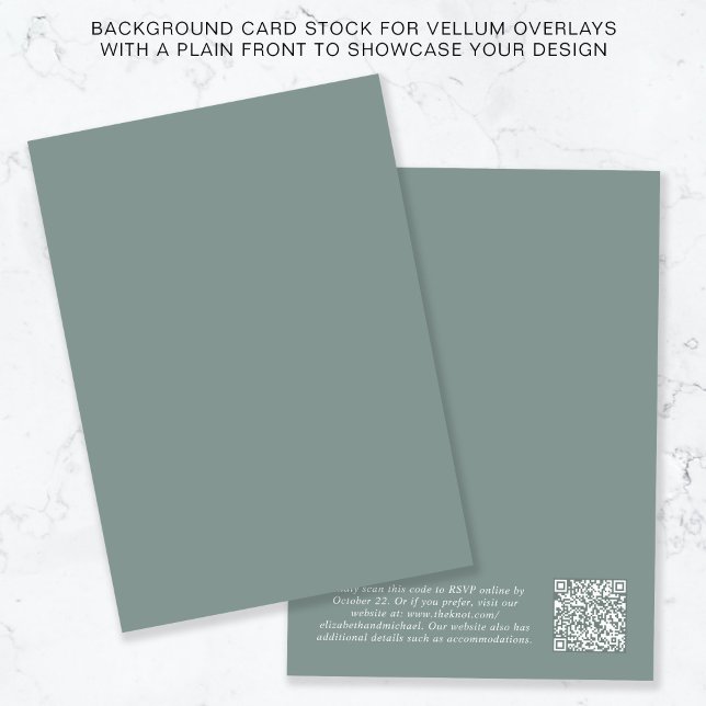 QR Code Sage Green Background for Vellum Overlay Einladung (Von Creator hochgeladen)
