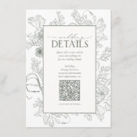 QR-Code Sage Green Floral Wedding Details
