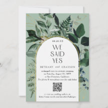 QR-Code, Sage Green Modern Botanical Arch Hochzeit