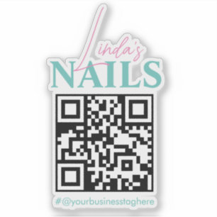 QR Code Salon Clou Nom commercial autocollant