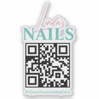 QR Code Salon Clou Nom commercial autocollant