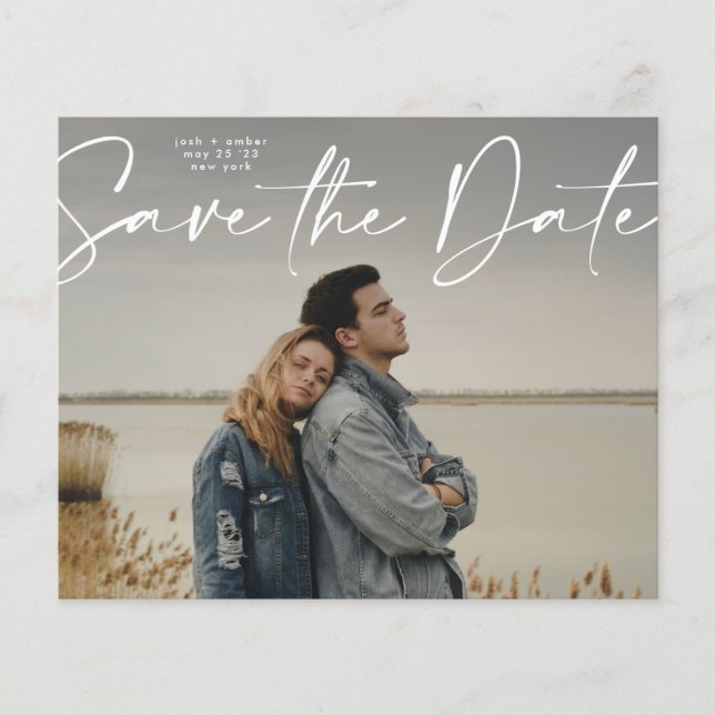 QR-Code Save the Date - Side Ways Budget Modern Flyer (Vorne)