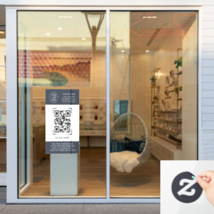 QR-Code-Scan   Firmenlogo Professional Fensteraufkleber