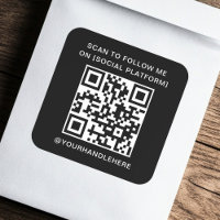 QR-Code-Scan folgen mir auf Social Media schwarz