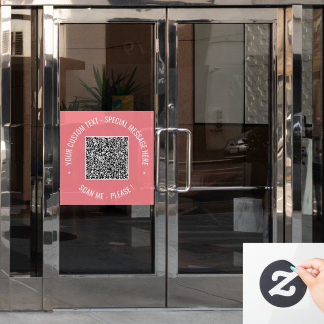 QR-Code Scan Info Benutzerdefinierte Textfarben Fe Fensteraufkleber (Büro Tür)