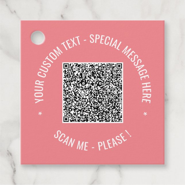 QR Code Scan Info Benutzerdefinierte Textfarben Ge Geschenkanhänger (Vorderseite)