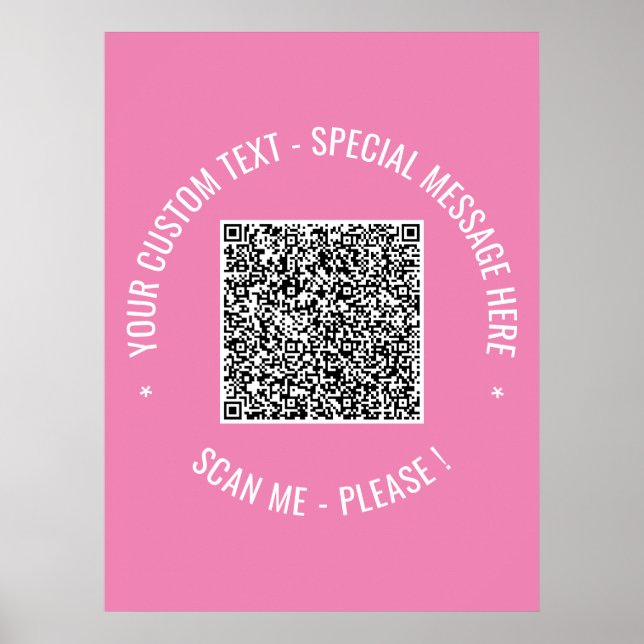 QR Code Scan Info Benutzerdefinierter Text Farben  Poster (Vorne)
