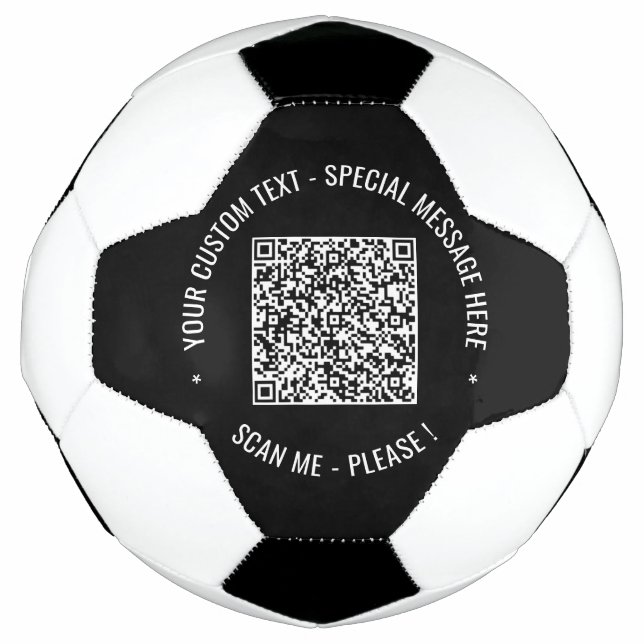 QR-Code-Scan Info Benutzerdefinierter Text-Soccer- Fußball (Vorderseite)