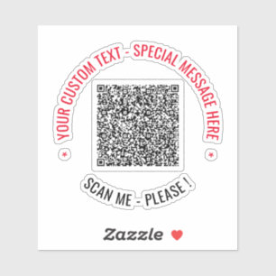 QR-Code-Scan-Info Benutzerdefinierter Text Sticker