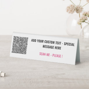 QR-Code-Scan Info Benutzerdefinierter Text-Tabelle Tischaufsteller