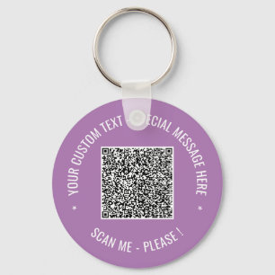 QR-Code-Scan-Info Benutzerdefinierter Text- und Fa Schlüsselanhänger