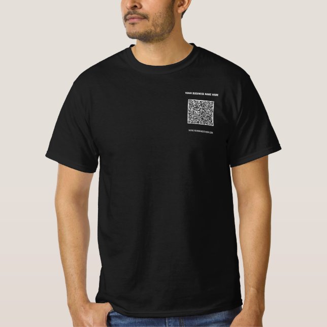 QR-Code-Scan-Info Benutzerdefinierter Text- und Fa T-Shirt (Vorderseite)