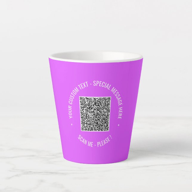 QR-Code Scan Info Benutzerdefinierter Text und Far Milchtasse (Vorderseite)