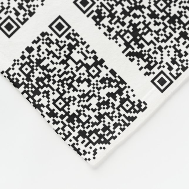 QR Code Scan Info Custom Colors Fleece Blanket (Ecke)