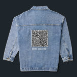 QR Code Scan Info Funny Denim Jacket - Benutzerdef Jeansjacke<br><div class="desc">Benutzerdefinierter Text und Farben - Denim Jacket mit Ihrem QR Code Scan Info Personalisiert Moderne Promotional Business oder Persönliche Funny Denim Jackets / Geschenk - Fügen Sie Ihren QR Code - Bild oder Logo - Foto / oder Text / mehr - Umgestalten und verschieben oder entfernen / Elemente hinzufügen -...</div>