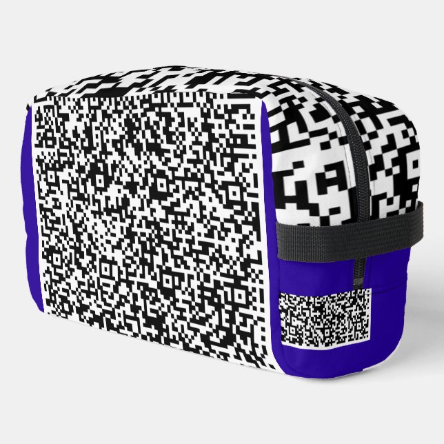 QR-Code-Scan-Info-Individuelle Farbe Personalisier Waschbeutel (Linke Seite)