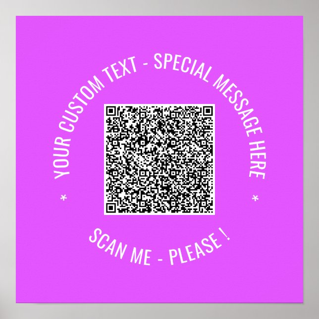 QR-Code-Scan-Info-Poster mit benutzerdefinierten T Poster (Vorne)