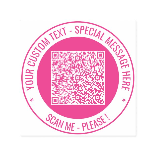 QR Code Scan Info Runde Briefmarke Benutzerdefinie Permastempel (Design)