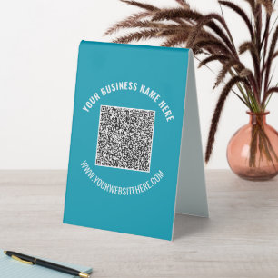 QR-Code-Scan-Info Text Business Table-Zeitszeichen Tischaufsteller