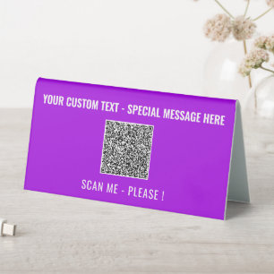 QR Code Scan Info Text Tabelle Zelt Signieren Ihre Tischaufsteller