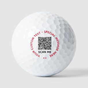 QR Code Scan Info Text und Farbe Moderne Golfbälle