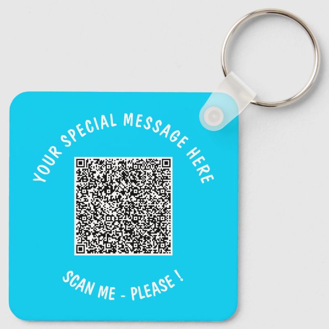 QR Code Scan Info Text und Schlüsselanhänger-Gesch Schlüsselanhänger (Rückseite)