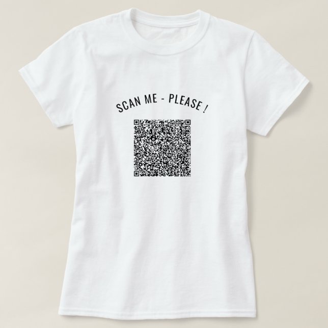 QR Code Scan Info Texte Personnalisé Funny T-Shirt (Design devant)