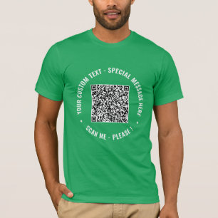 QR Code Scan Info Texte personnalisé T-shirt perso