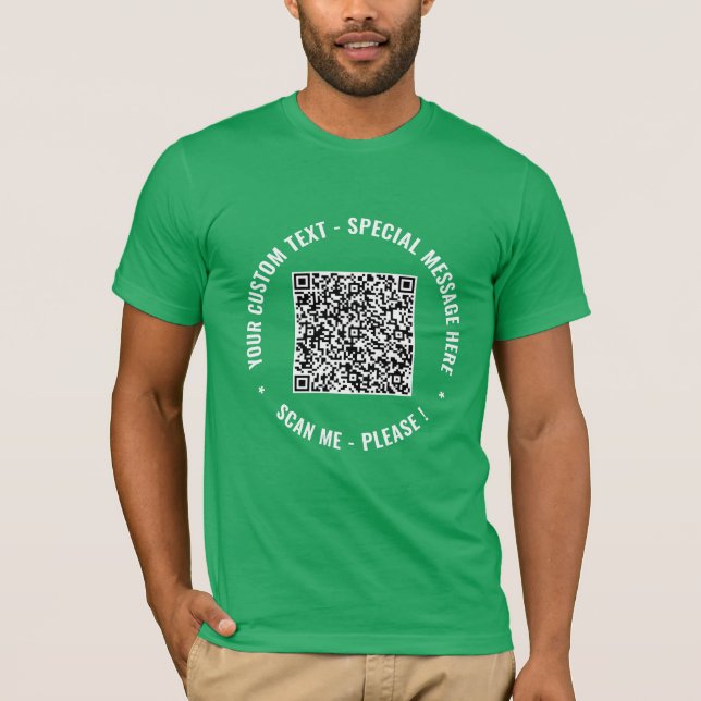 QR Code Scan Info Texte personnalisé T-shirt perso (Devant)