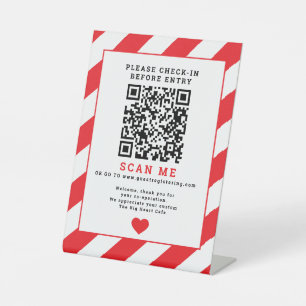 QR-Code Scan Karo-in-Business-Signage rot Sockelschild
