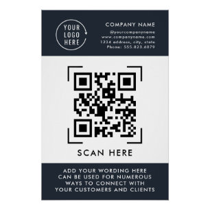 QR-Code-Scan Professionelles Geschäftslogo Poster