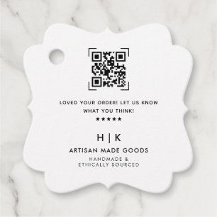 QR Code Scan Review Us Produkt Danke, Hang Geschenkanhänger