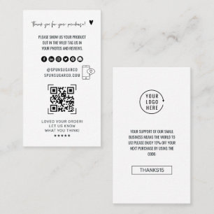QR Code Scan Review Us   Vielen Dank Visitenkarte