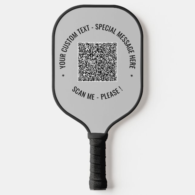 QR Code Scan Text und Farben Pickleball Paddel Pickleball Schläger (Vorderseite)