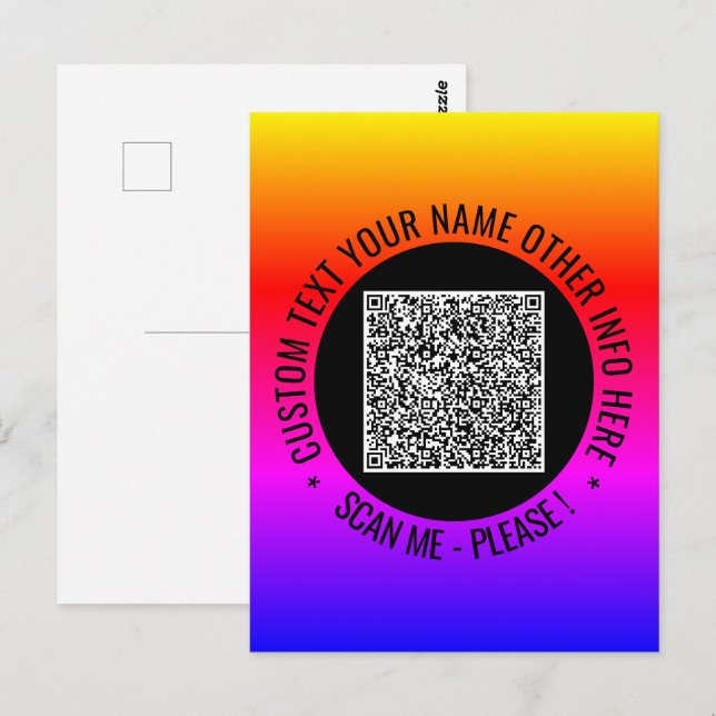 QR-Code-Scan und benutzerdefinierte Textkarte Postkarte (Vorne/Hinten)