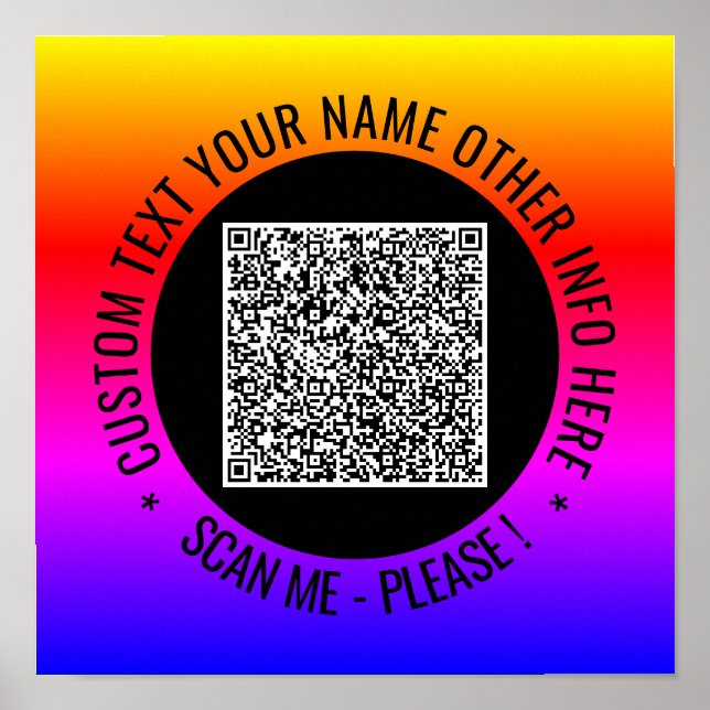 QR-Code-Scan und benutzerdefiniertes Textposter Poster (Vorne)