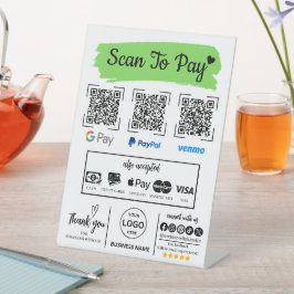 QR Code Scan zu bezahlen Venmo Paypal Google Pay Sockelschild