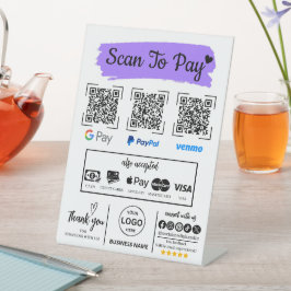 QR Code Scan zu bezahlen Venmo Paypal Google Pay Sockelschild