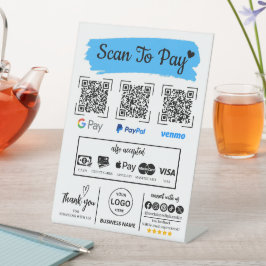 QR Code Scan zu bezahlen Venmo Paypal Google Pay Sockelschild