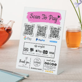 QR Code Scan zu bezahlen Venmo Paypal Google Pay Sockelschild