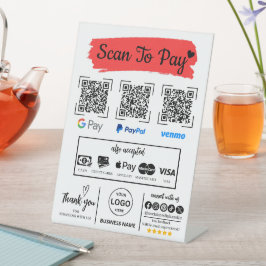 QR Code Scan zu bezahlen Venmo Paypal Google Pay Sockelschild