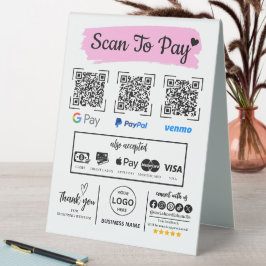 QR Code Scan zu bezahlen Venmo Paypal Google Pay Tischaufsteller