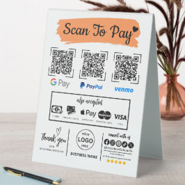 QR Code Scan zu bezahlen Venmo Paypal Google Pay Tischaufsteller
