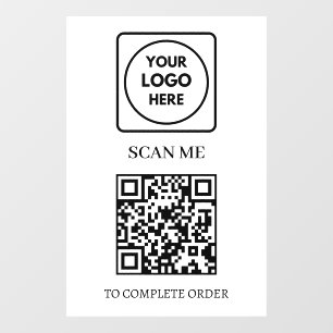 QR-Code-Scan zum Bestellen   Anzeige des Firmenlog Fensteraufkleber