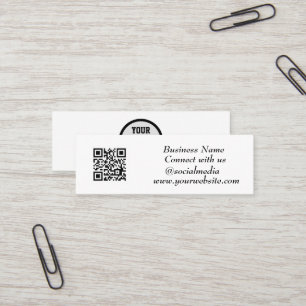 QR Code Scannable Black Beruflich Mini Visitenkarte